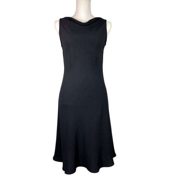 Jones New York Little Black Dress Draped Neck Sleeveless Size 10 - Picture 2 of 8